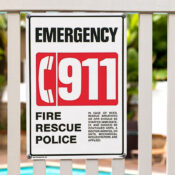 40331 | 12" x 18" Emergency 911 Sign - Lifestyle