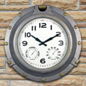 52538 | 18'' Silver Porthole Clock - Lifestyle 1