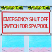 40310 | 12'' x 6'' Emergency Shut Off Sign - Lifestyle
