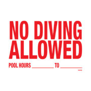 No Diving Allowed Sign