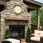 18" Bronze Clock, Thermometer and Hygrometer